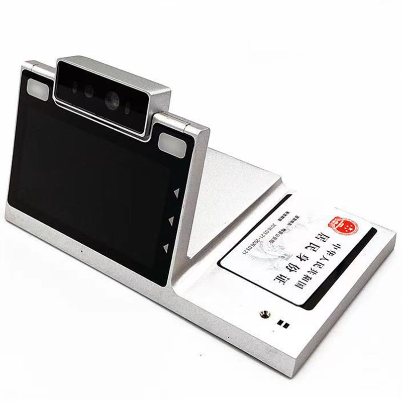臺(tái)式身份證閱讀器5寸在線人證比對(duì)一體機(jī)手撐測溫終端設(shè)備支持定制