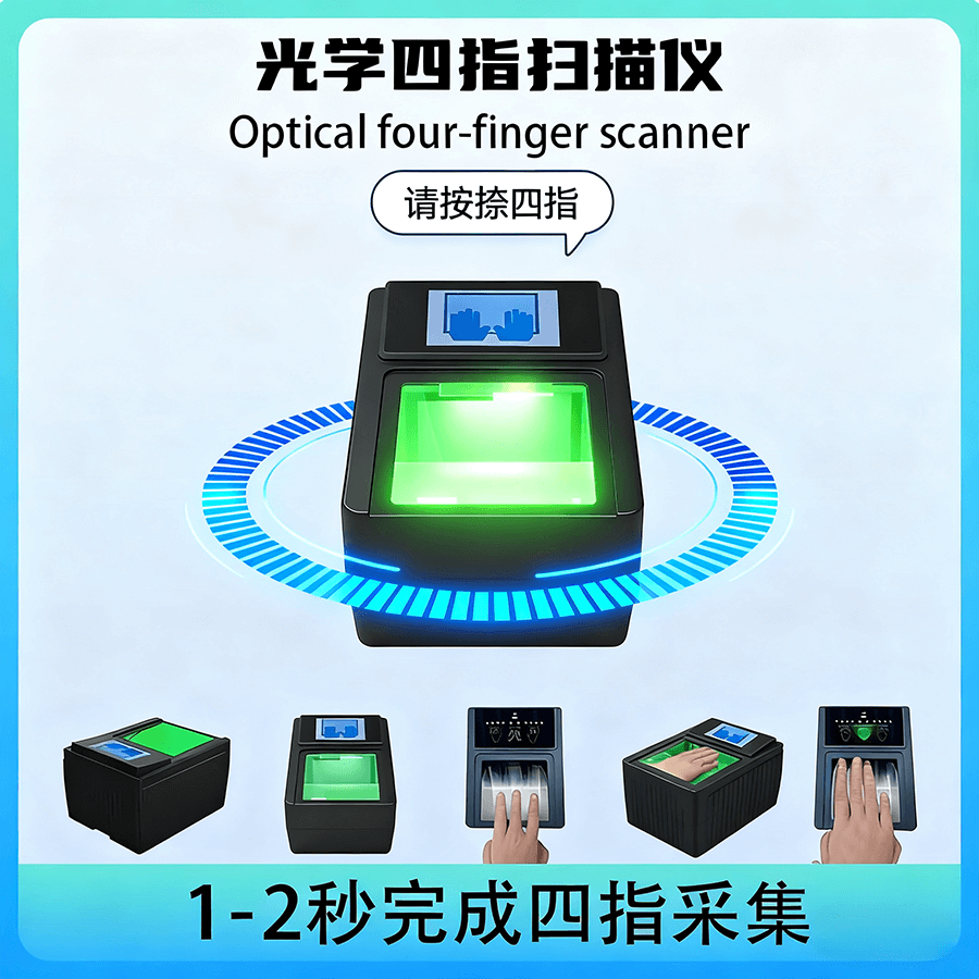 光學四指掃描儀外觀展示_FBI FAP 60標準指紋采集設備